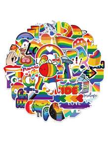 50pcs LGBT Rainbow Stripe Sticker