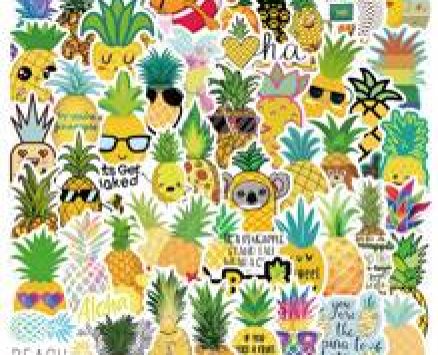 50pcs Pineapple Pattern Sticker
