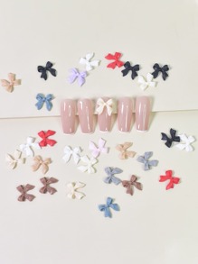 50pcs Random Color Bowknot Shaped Nail Art Decoration