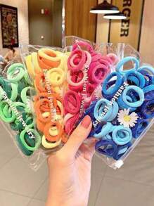 50pcs Random Solid Hair Tie