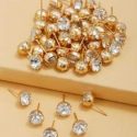 50pcs Rhinestone Decor Stud Earrings