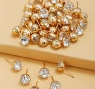 50pcs Rhinestone Decor Stud Earrings