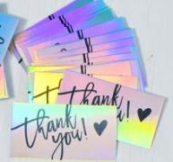 50pcs Slogan Graphic Metallic Gift Card