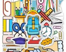 50pcs Stationery Pattern Sticker