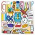 50pcs Stationery Pattern Sticker