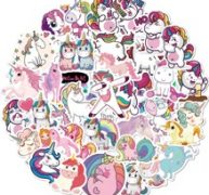 50pcs Unicorn Print Sticker