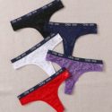 5pack Letter Tape Floral Lace Panty Set