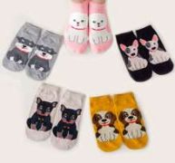 5pairs Cartoon Dog Graphic Socks