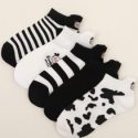 5pairs Cow Print Ankle Socks