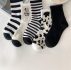 5pairs Cow Print & Striped Crew Socks