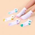 5pairs Flower Print Crew Socks