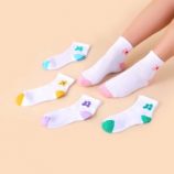 5pairs Flower Print Crew Socks