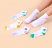 5pairs Flower Print Crew Socks