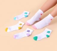 5pairs Flower Print Crew Socks