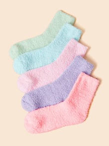 5pairs Fluffy Crew Socks