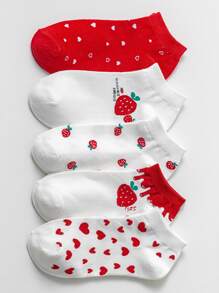 5pairs Fruit Graphic Ankle Socks