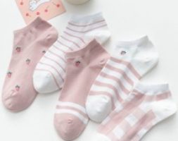 5pairs Geo Pattern Ankle Socks