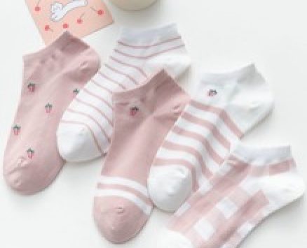 5pairs Geo Pattern Ankle Socks