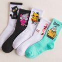 5pairs Guys Cartoon Graphic Socks