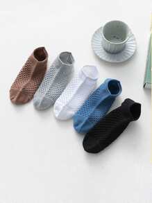 5pairs Guys Hollow Out Ankle Socks