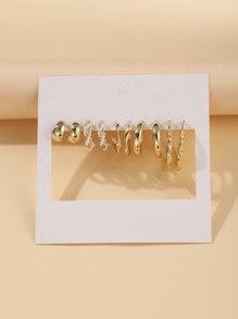 5pairs Minimalist Hoop Earrings