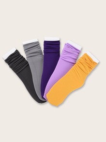 5pairs Plain Slouchy Socks