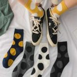 5pairs Polka Dot Pattern Crew Socks