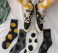 5pairs Polka Dot Pattern Crew Socks
