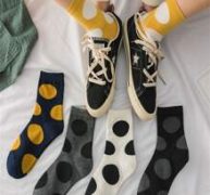 5pairs Polka Dot Pattern Crew Socks
