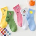 5pairs Random Fruit Print Crew Socks