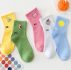 5pairs Random Fruit Print Crew Socks