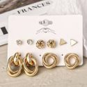 5pairs Rhinestone Decor Earrings