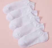 5pairs Solid Ankle Socks