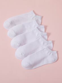 5pairs Solid Ankle Socks