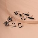 5pairs Star Shaped Stud Earrings