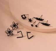 5pairs Star Shaped Stud Earrings