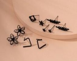 5pairs Star Shaped Stud Earrings