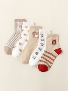 5pairs Striped Pattern Socks