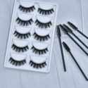 5pairs Volume Eyelashes With 5pcs Brush