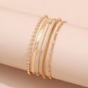 5pcs Bead Decor Chain Anklet