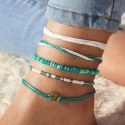 5pcs Beaded & String Anklet