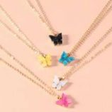 5pcs Butterfly Charm Necklace