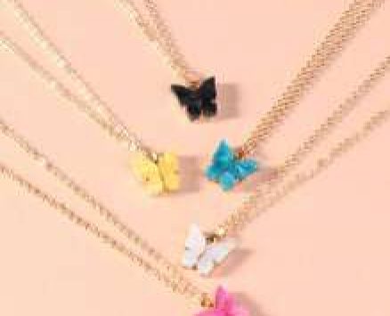 5pcs Butterfly Charm Necklace