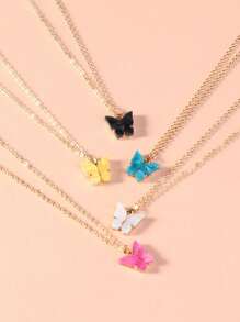 5pcs Butterfly Charm Necklace