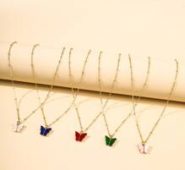 5pcs Butterfly Charm Necklace