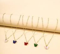 5pcs Butterfly Charm Necklace