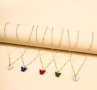 5pcs Butterfly Charm Necklace