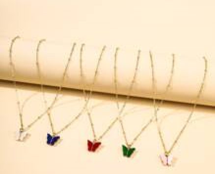 5pcs Butterfly Charm Necklace
