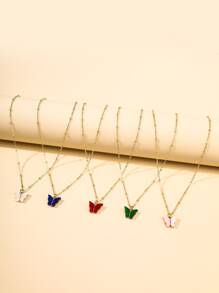 5pcs Butterfly Charm Necklace