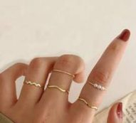 5pcs Faux Pearl Decor Ring